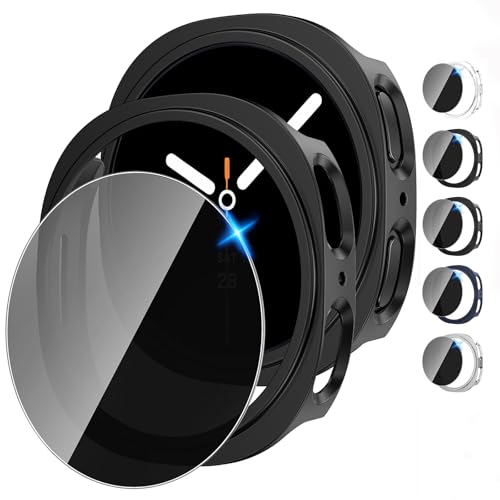Tensea 55Pack for Samsung Galaxy Watch 8 Screen Protector Case 44mm Accessories Hard PC BumperHD AntiFog Tempered Glass Protective Film Face Cover Set Galaxy Watch 8 Case for Women Men - Image 1