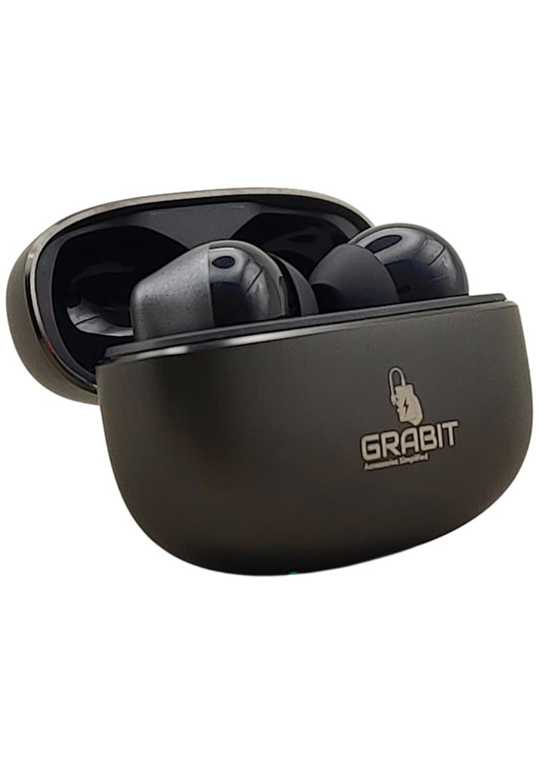GRABIT - GRABIT True Wireless Earbuds in metal with Premium Sound & Durability enjoy rich bass and clear audio with 13mm drivers in a sleek metal case. Get 6-hour playtime, fast 1.5-2 hour charging - Image 1