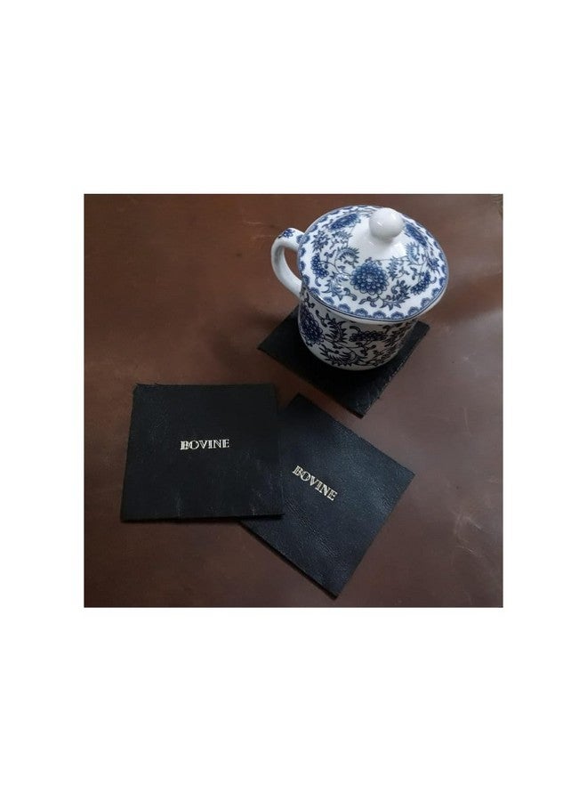 BOVINE Dining Table Accessories & Indian Office Tea Coaster Single Coaster 3 inches x 3 inches Square Bovine Luxury Leather Cup Coaster (1) - Image 1