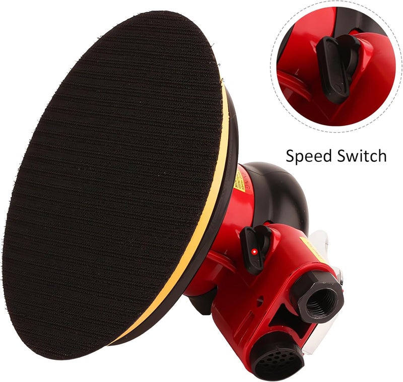Gedu Professional Air Random Orbital Palm Sander, Dual Action Pneumatic Sander, Low Vibration, Heavy Duty … (6 inch) - Image 4