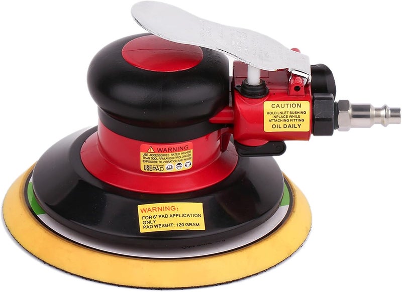 Gedu Professional Air Random Orbital Palm Sander, Dual Action Pneumatic Sander, Low Vibration, Heavy Duty … (6 inch) - Image 1