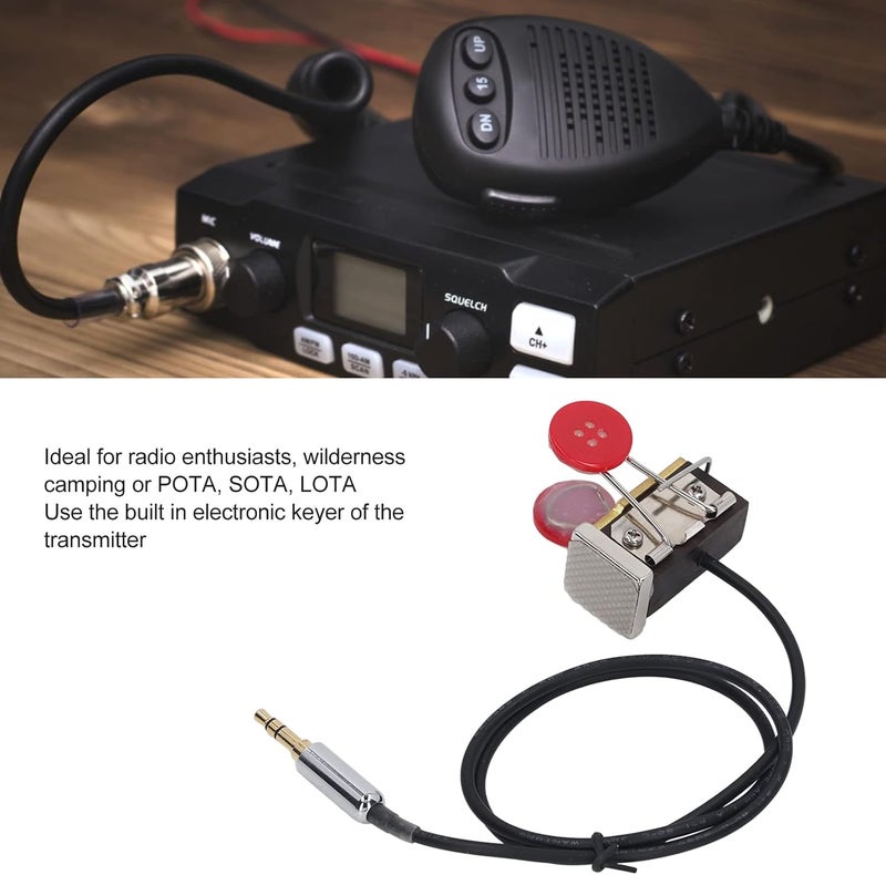 CW Morse Code Key, Mini Morse Code Keyer, Portable Morse Telegraph Key, Automatic Morse CW Key for Industry Fieldwork Hobbyist Projects - Image 2