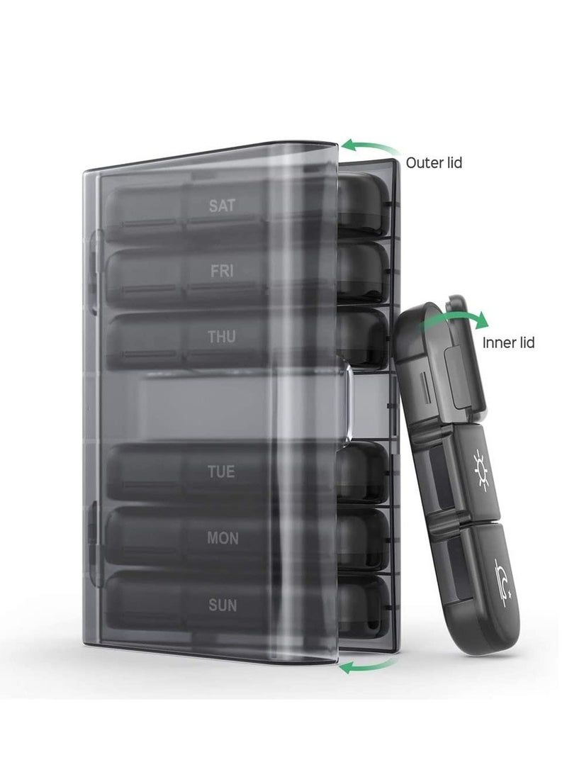 Generic - Weekly Pill Organizer 4 Times a Day, Large Pill Box 7 Day Medicine Organizer Pill Case,Light-Proof Daily Pill Box,Portable Travel Pill Case for Medication, Vitamins, Fish Oils,Supplements - Image 1