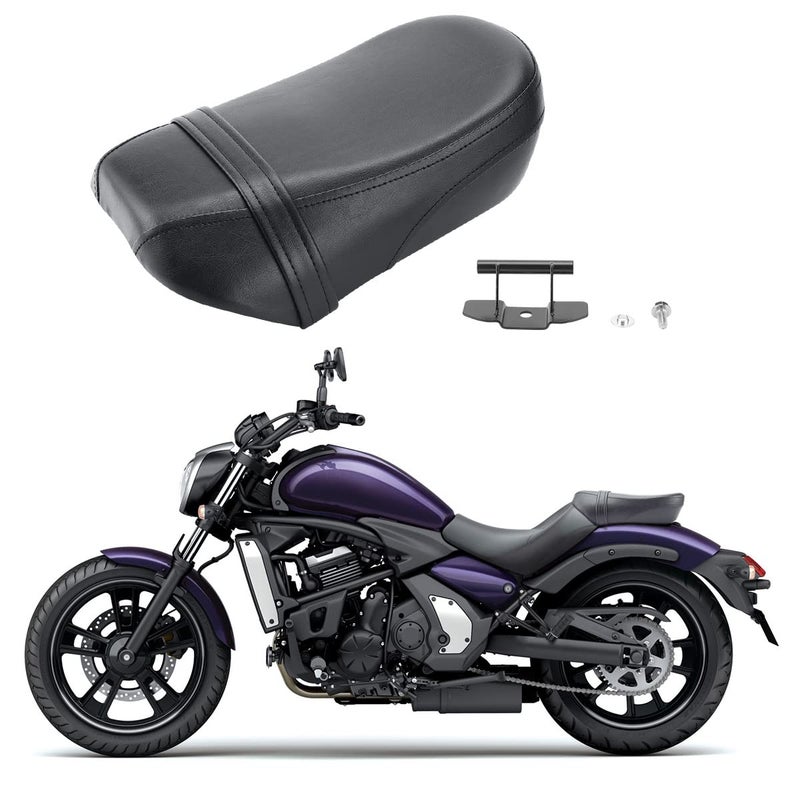 وسادة مقعد خلفي للراكب للدراجة النارية من الجلد الأسود تناسب كاواساكي فولكان S 650 VN650 20152023