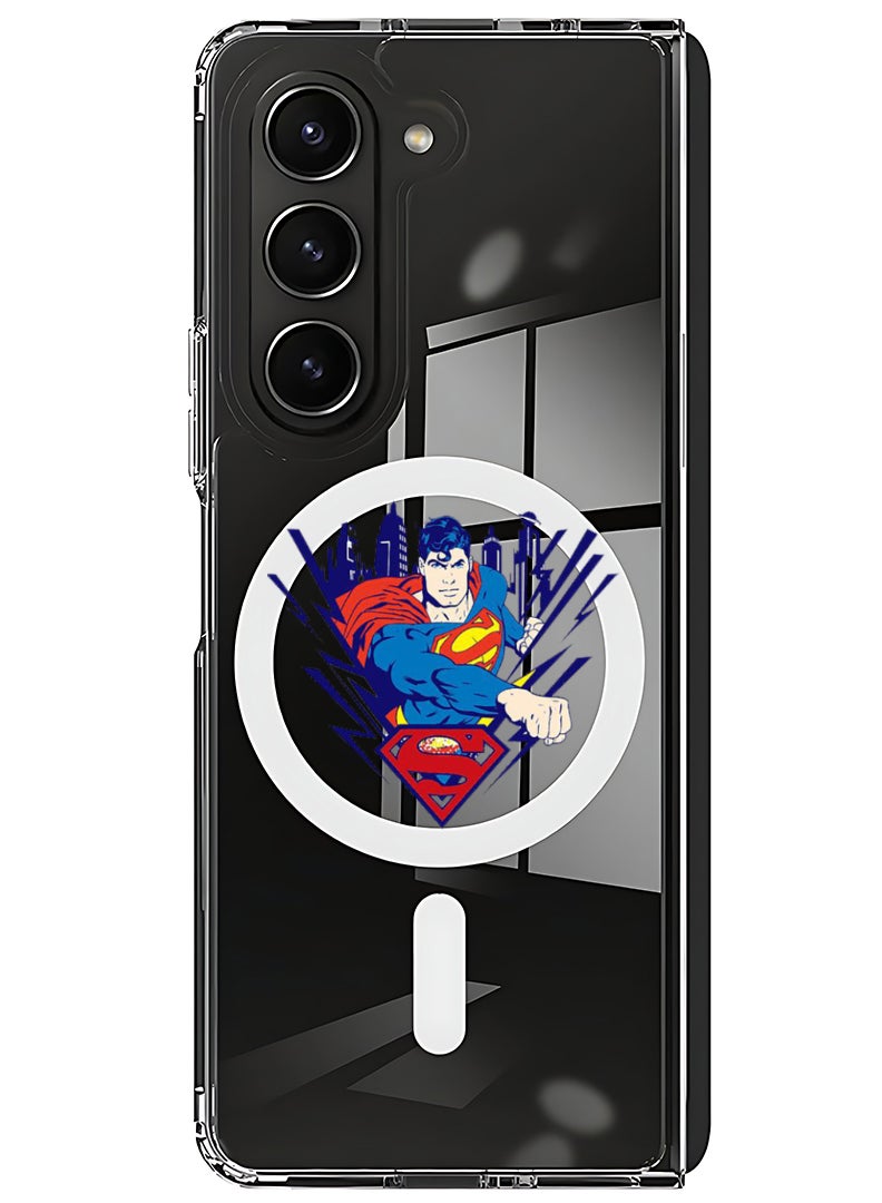 Theodor Magnetic Case for Samsung Galaxy Z Fold 5 Compatible with MagSafe Wireless Charging, Shockproof Phone Bumper Cover Superman - Image 1