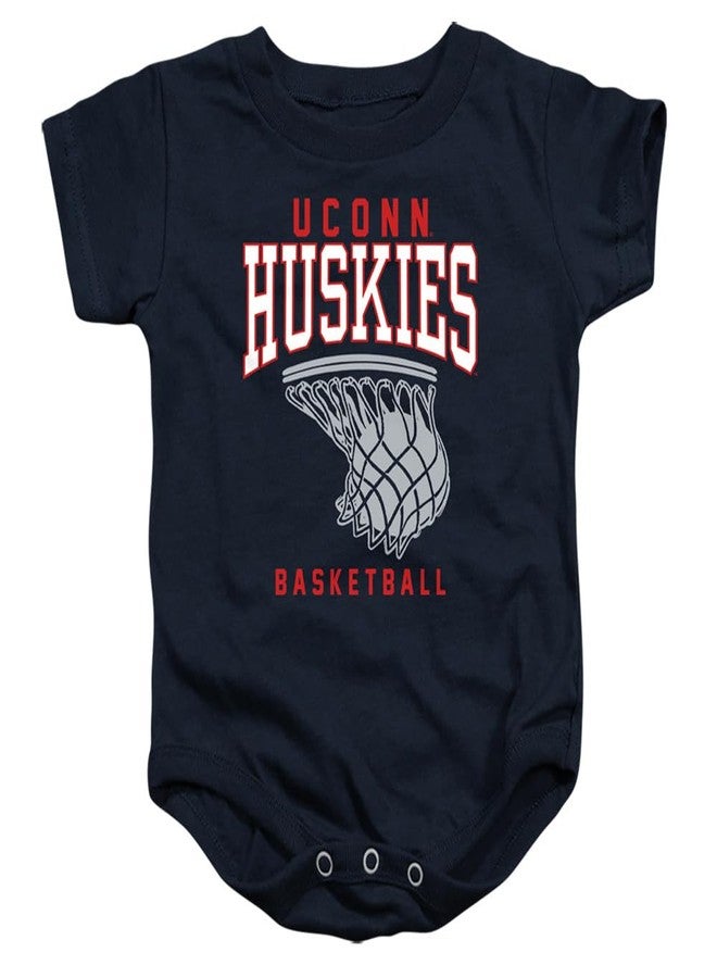 University of Connecticut Official Basketball Hoop Unisex Infant Snap Suit for Baby,Navy, 6 Months