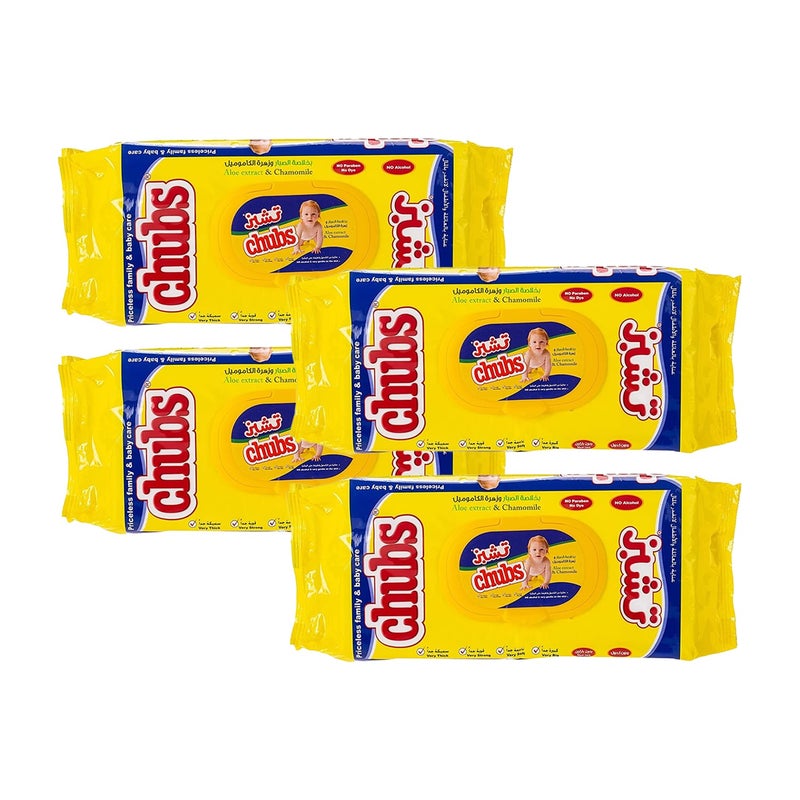 Chubs Aloe Extract & Chamomile Baby Wipes 4 x 40 pcs