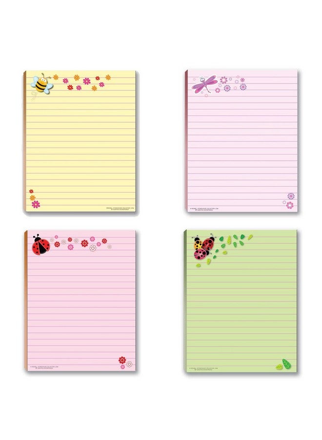 ستون هاوس كوليكشن دفاتر ملاحظات لطيفة من مجموعة Stonehouse - 4 دفاتر متنوعة - صنع في الولايات المتحدة الأمريكية - خنفساء، نحلة، فراشة، يعسوب - هدية صغيرة ممتعة - Image 1