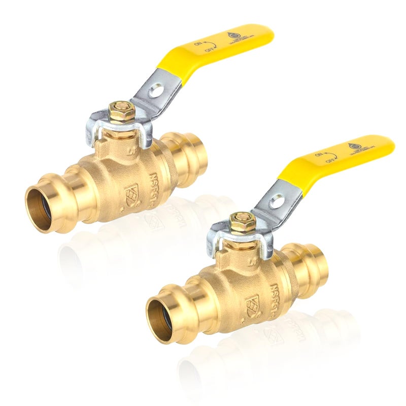 GUOFIS 12Inch Copper Press X Press Ball Valve for Copper TubingBrass Full Port Water Stop Shut Off Ball Valve14 Turn with EPDM OringPack of 2VALVE2422Pack - Image 2