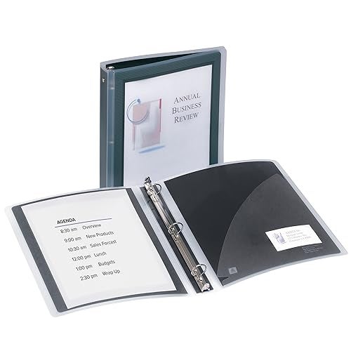 Avery Flexi-View 3 Ring Binder, 1.5 Inch Round Rings, 1 Black Binder (17637) - Image 2