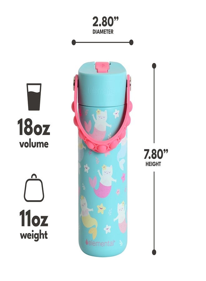 إليمنتال زجاجة ماء معزولة للأطفال من إليمينتال، زجاجة ماء من الفولاذ المقاوم للصدأ مع غطاء مزود بماصة ومقبض قابل للفتح، زجاجات ماء مانعة للتسرب للمدرسة، للأولاد أو البنات، للسفر والرياضة، 18 أونصة - مياومايد - Image 2