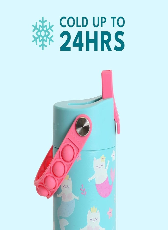 إليمنتال زجاجة ماء معزولة للأطفال من إليمينتال، زجاجة ماء من الفولاذ المقاوم للصدأ مع غطاء مزود بماصة ومقبض قابل للفتح، زجاجات ماء مانعة للتسرب للمدرسة، للأولاد أو البنات، للسفر والرياضة، 18 أونصة - مياومايد - Image 3