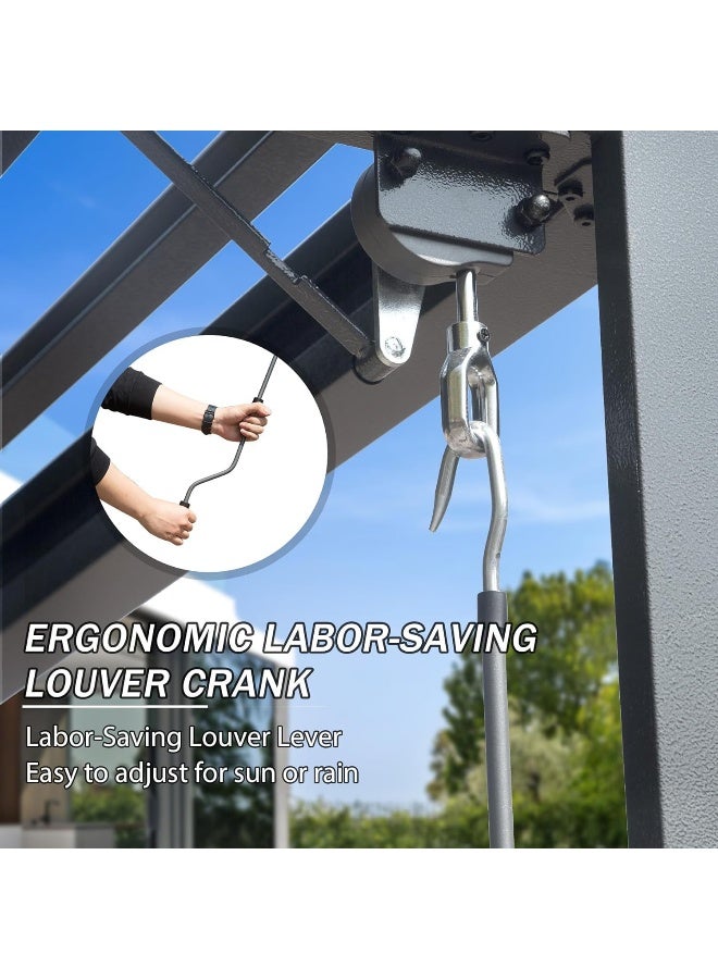 YULAN Yulan Outdoor Aluminium Pergola with Adjustable Blade Rectangular in Grey 3x4  - Image 3