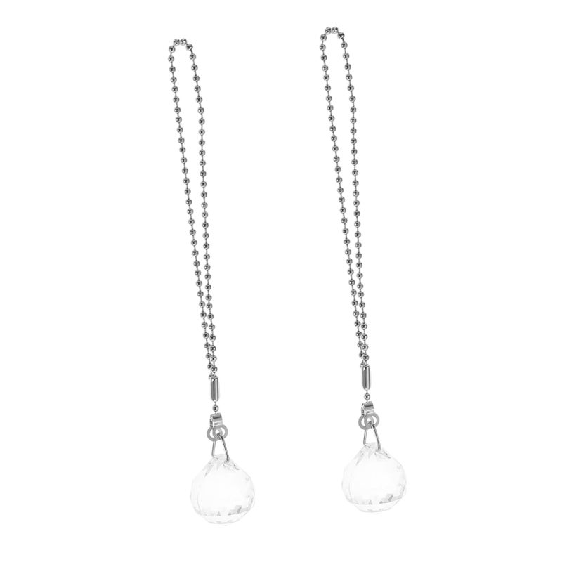 Octagon Ball Pull Chain Ceiling Light Fixture 2 Pcs Set Vintage Fan Replacement - Image 2
