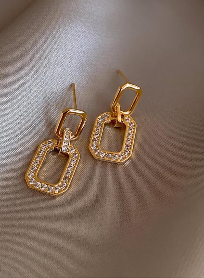 إيكوال حلق اذن نسائي بتصميم عصري وعالي الجودة مرصع بالزركون - Image 4