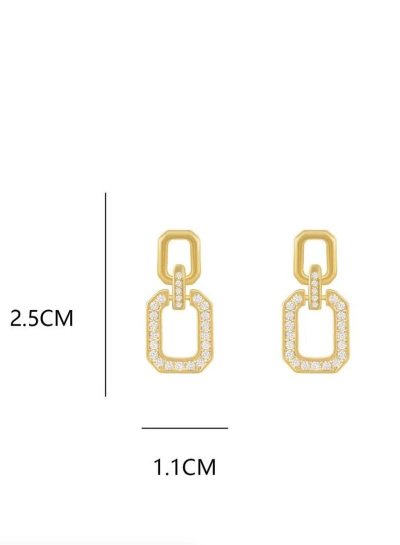 إيكوال حلق اذن نسائي بتصميم عصري وعالي الجودة مرصع بالزركون - Image 5