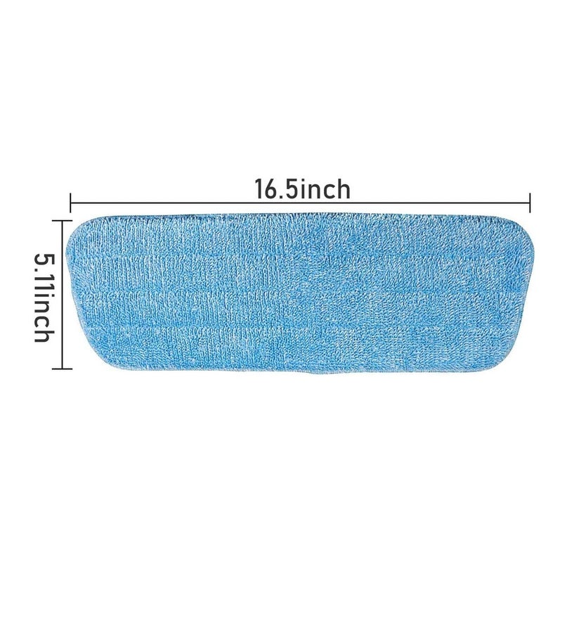 4 Pack Spray Mop Heads Replacement Mop Pads Reveal Mop Cleaning Pad, Fit for All Spray Mops & Reveal Mops Washable 16.5 * 5.11 Inches (Blue) - Image 2