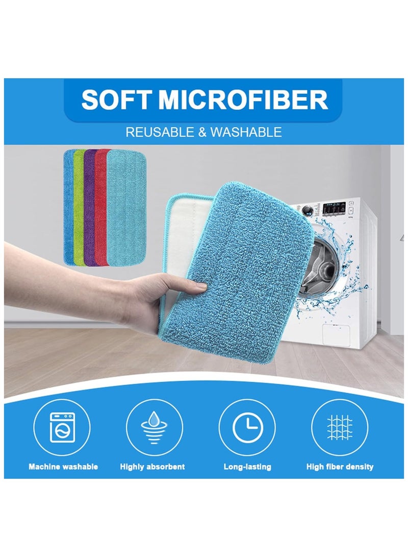 4 Pack Spray Mop Heads Replacement Mop Pads Reveal Mop Cleaning Pad, Fit for All Spray Mops & Reveal Mops Washable 16.5 * 5.11 Inches (Blue) - Image 3