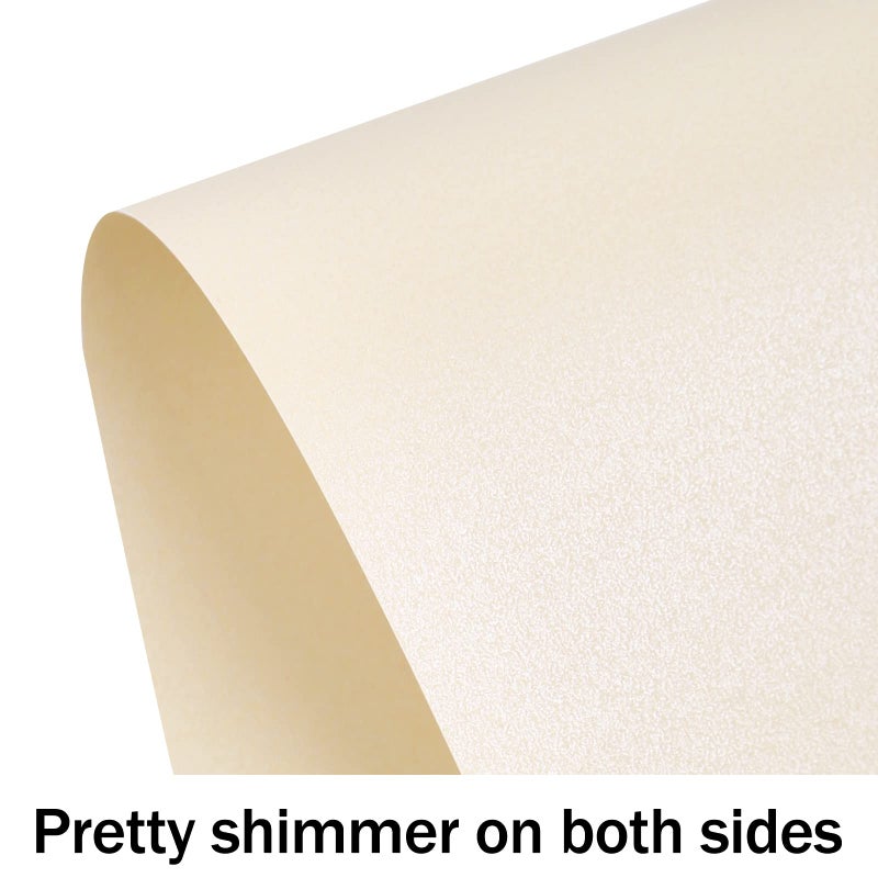 Goefun 24 Sheets Cream Shimmer Cardstock 8.5 x 11 Ivory Paper, Goefun Off White Card Stock Printer Paper for Invitations, Certificates, Crafts, Card Making - Image 3
