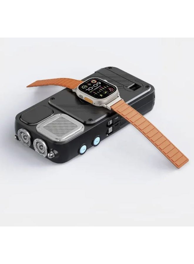 Powerology 16000mAh Solar Power Bank with FM Radio, Speaker and Lights, Solar Panel, Dual USB Outputs, LED Flashlight, FM Tuner, Fast Charging, Rugged Design, Travel Ready, Portable - Image 2