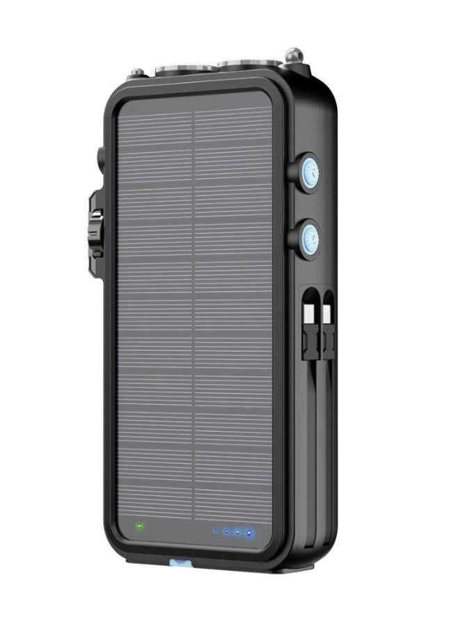 Powerology 16000mAh Solar Power Bank with FM Radio, Speaker and Lights, Solar Panel, Dual USB Outputs, LED Flashlight, FM Tuner, Fast Charging, Rugged Design, Travel Ready, Portable - Image 3