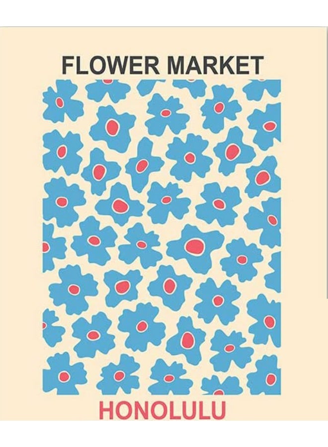 Simple Abstract Wall Art Decor Frame  Aesthetic Photo Collection  Museum Poster Flower Market Sign - Modern Wall Art 6 Pieces Ready to Hang