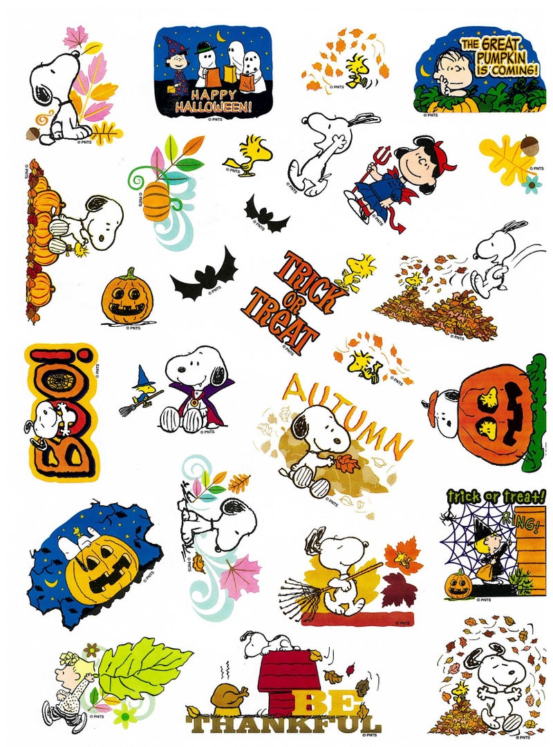 Peanuts Gang Snoopy Charlie Brown Lucy Linus Character Christmas Easter Thanksgiving Halloween 4th of July Seasonal Holiday Sticker Set, 5 Sheets 118 Stickers - Image 3