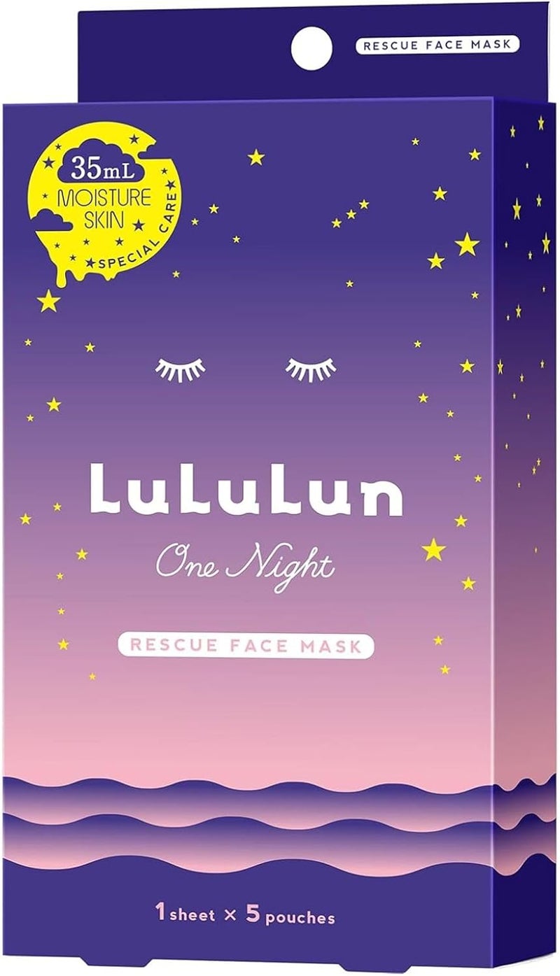 Lululun One Night Rescue Moisturizing Face Mask 5psc