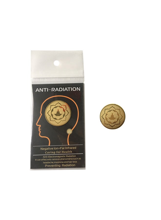 Supply 24k Sit Pattern Radiation Phone Sticker Metal Radiation Gold Sticker EMR-Color:Package 1: Black Cardboard - Image 3