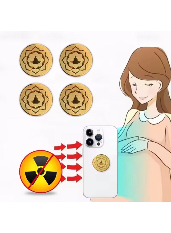 Supply 24k Sit Pattern Radiation Phone Sticker Metal Radiation Gold Sticker EMR-Color:Package 1: Black Cardboard - Image 2