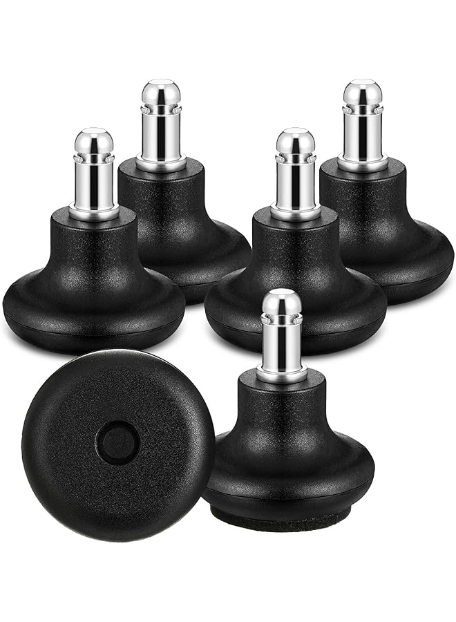 X spring Office Chair Wheels 5 Pieces Black Replacement Office Chair Wheels Stopper Office Chair Swivel Caster Wheels 2 Inch High Profile Stool Bell Glides With Separate Self Adhesive Pads - Image 2