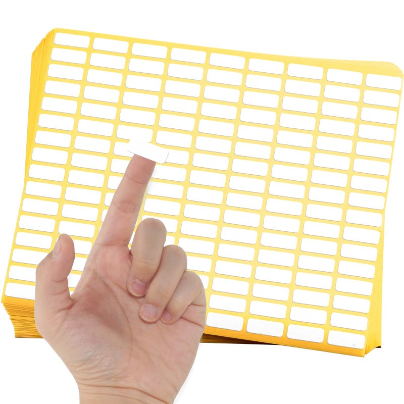 IFAMIO Pack of 6480, 45 Sheet White Rectangle Labels Small Blank Stickers Self Adhesive Writable Stickers for Office Home DIY Craft Supplies 0.3 x 0.8 Inch - Image 1