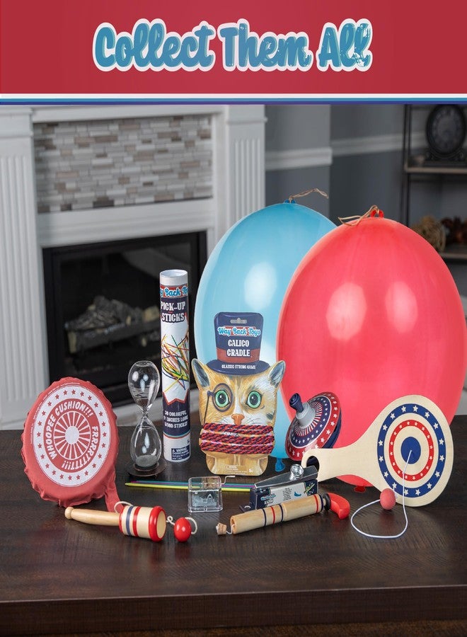 Continuum Games Way Back Toys Spinning Top, Novelty Easy to Spin Toy with Hand Spinner Gyro, Colorful Red White and Blue Pattern, Retro Spinning Toy for Ages 3 and up - Image 5