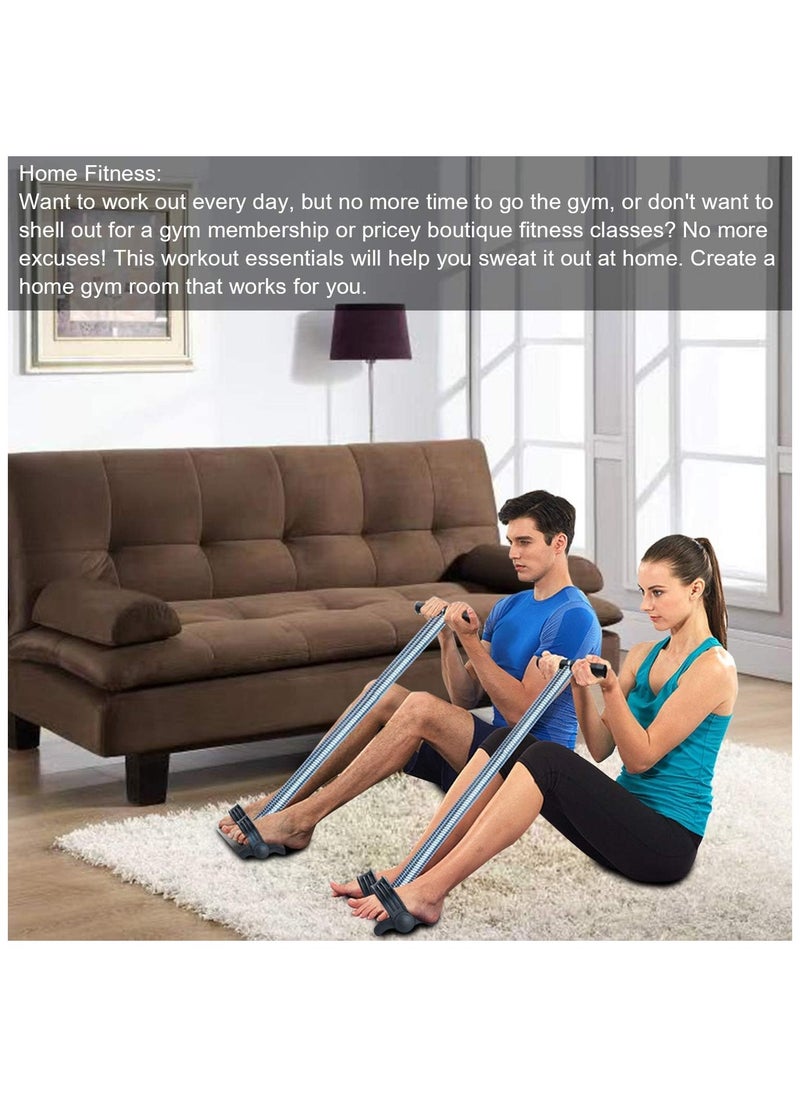 Generic Elastic Sit Up Pull Rope Dual Spring Tension Foot Pedal Abdomen Leg Exerciser Tummy Trimmer Equipment Bodybuilding Expander for Fitness Yoga Training  - Image 2