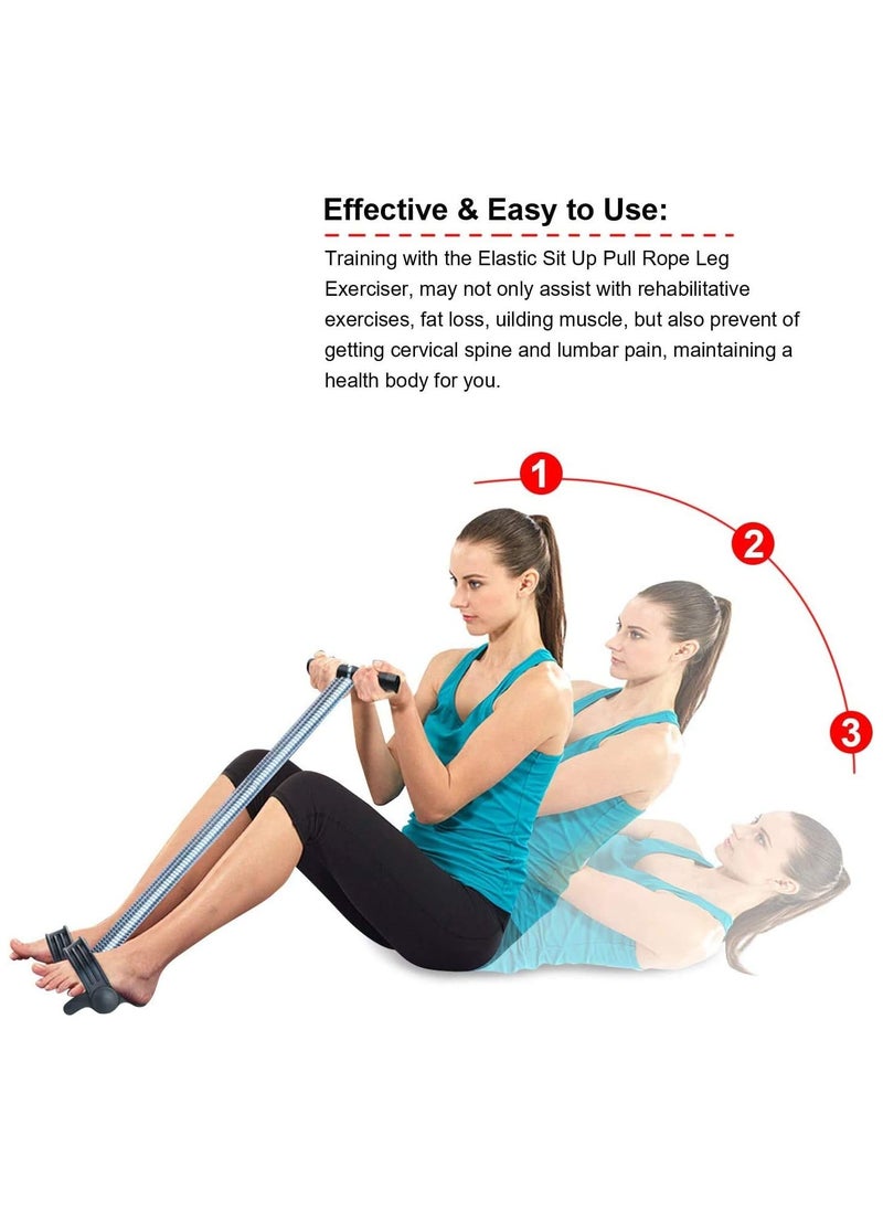 Generic Elastic Sit Up Pull Rope Dual Spring Tension Foot Pedal Abdomen Leg Exerciser Tummy Trimmer Equipment Bodybuilding Expander for Fitness Yoga Training  - Image 4