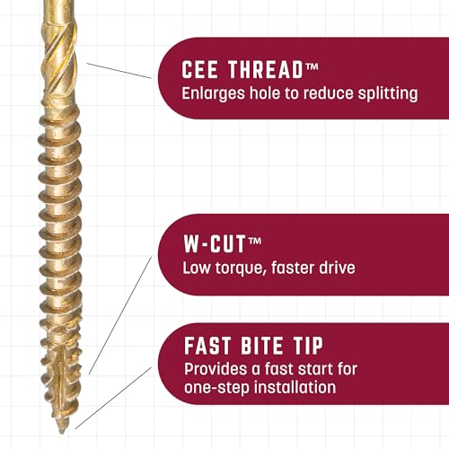 GRK Fasteners R4 #9 x 2-1/2 Inch, Multi-Purpose Framing Screws, 575 PCS, Rust Resistant Climatek Coating, Outdoor Fencing and Deck Screws, Fast Bite Tip, Star Drive Recess, T-25 Bit Included, Gold - Image 3
