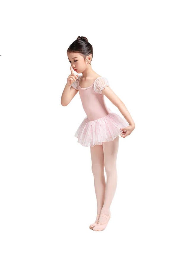 Sansha Children'S Dance Tutu, Ballet Leotard For Girls, Heart-Shaped Puff Sleeve Performance Dress With Open Crotch, Pink, Xxl - Image 3