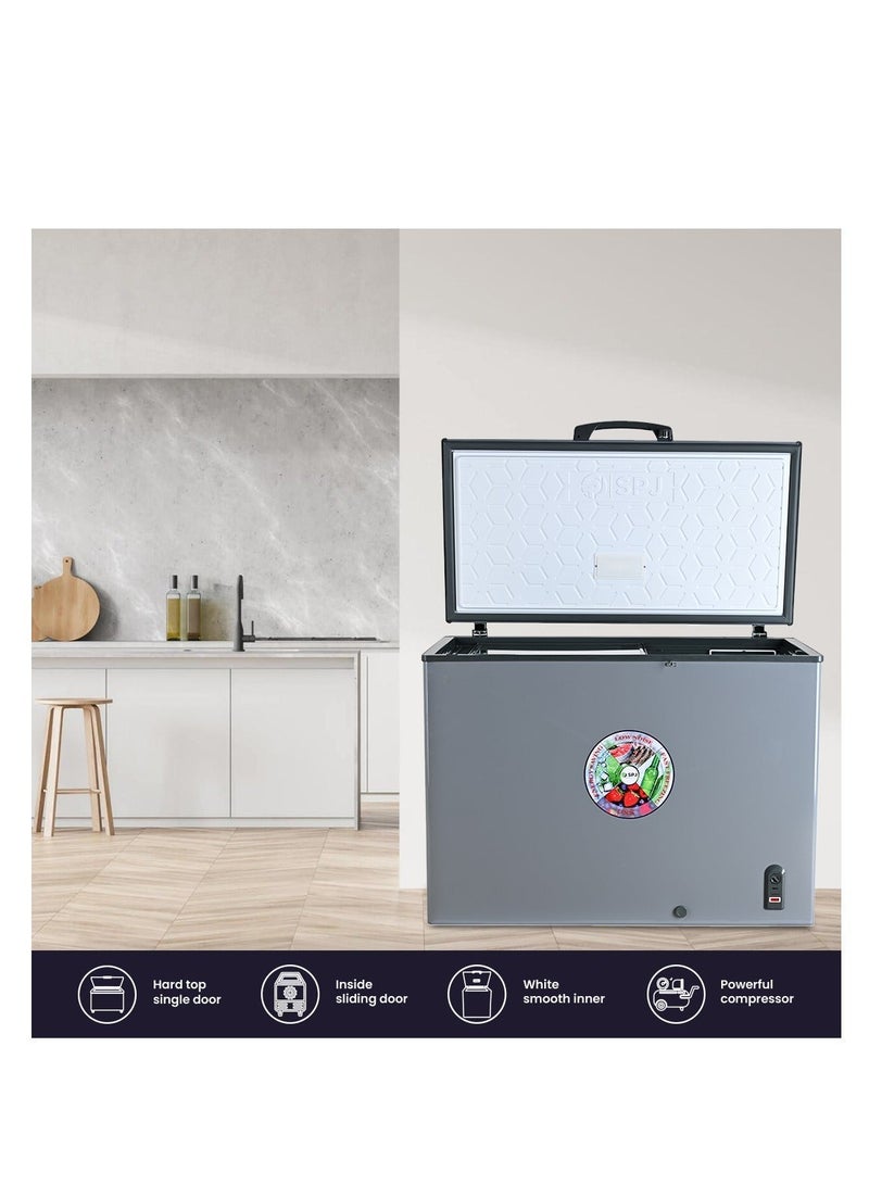 SPJ 300L Chest Freezer, Single Door, Quick Freeze, Fast Cooling, Energy Efficient, Grey - Image 3