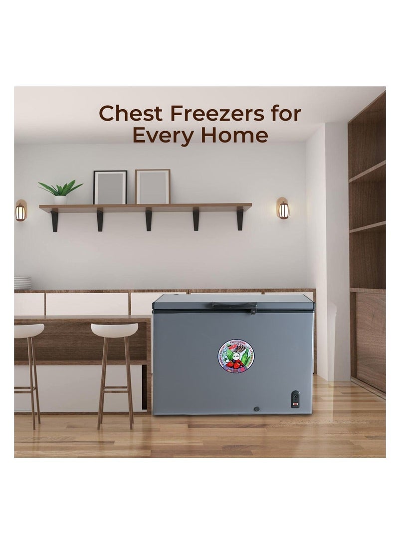 SPJ 300L Chest Freezer, Single Door, Quick Freeze, Fast Cooling, Energy Efficient, Grey - Image 4