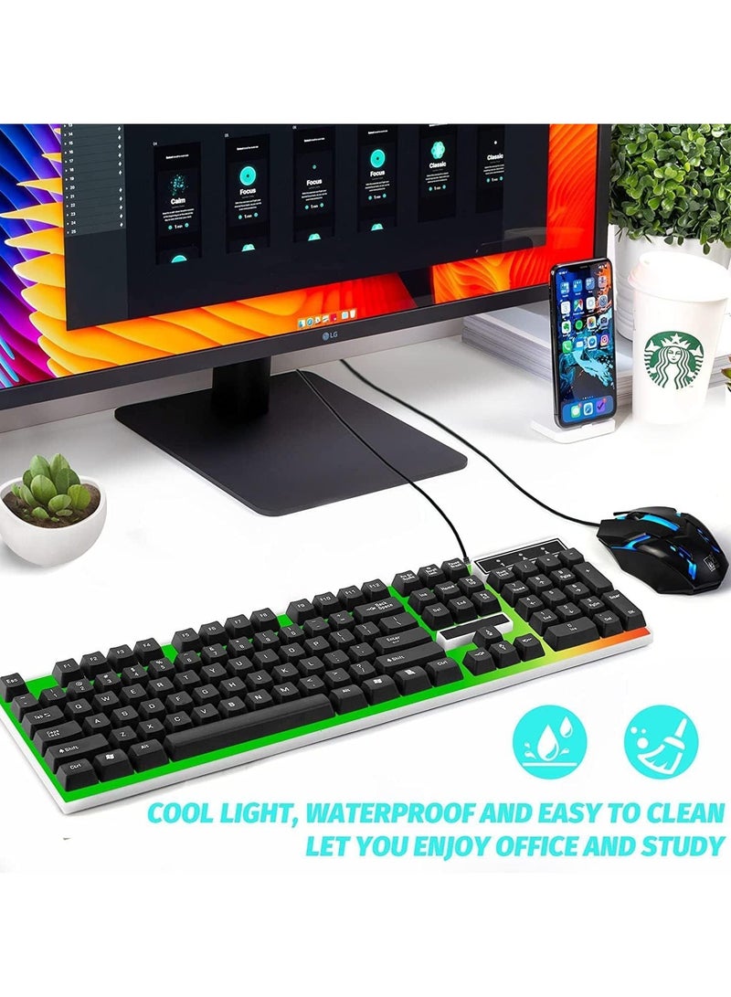 Led Gaming Keyboard With Mouse Set Black - Image 2