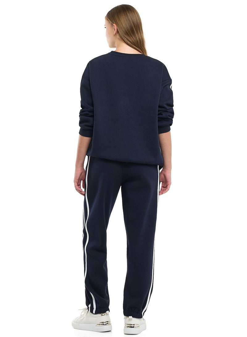 فكتور اند جين طقم قطن صوف فتيات باريس فرنسا قطعتين - كحلي - Image 2