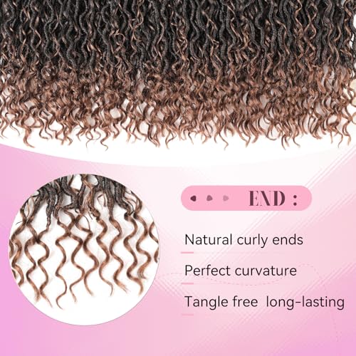 Aipin Goddess Locs Crochet Hair Boho River Locs Hippie Wavy Crochet With Curly Hair In Middle And Ends Braids Hair Extensions (8 Packs,14 inch, T30) - Image 5