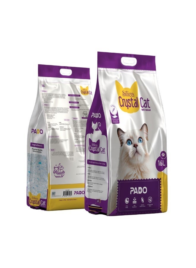 بادو رمل قطط كريستالي من بادو، سعة 16 لترًا مع وسادة داخلية - لون الخزامى - Image 2