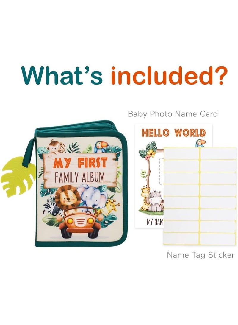 Urban Kiddy™ Baby's My First Family Album | Soft Photo Cloth Book Gift Set for Newborn Toddler & Kids (Safari) - Image 1
