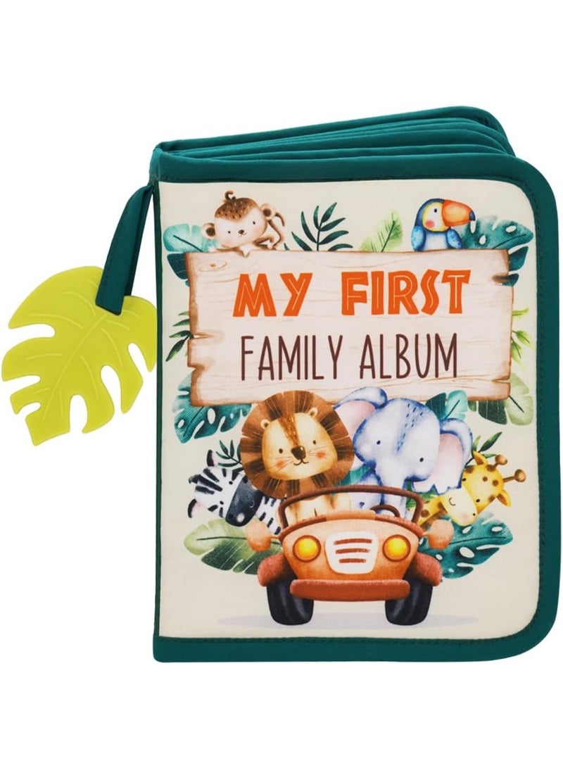 Urban Kiddy™ Baby's My First Family Album | Soft Photo Cloth Book Gift Set for Newborn Toddler & Kids (Safari) - Image 2