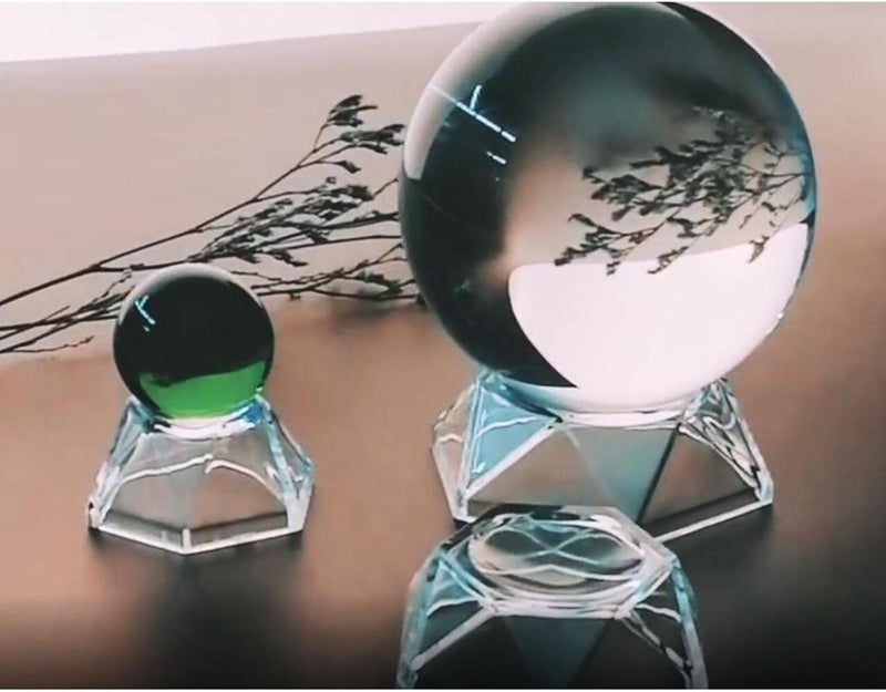 klarako Sphere Display Stand (Clear Acrylic) Crystal Ball Display Base Holder Home Decor  Small - Image 2