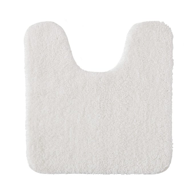 ABSORBENT WC TOILET RUG NON SLIP U SHAPE BATH MAT WITH HIGH HYDROSCOPICITY RUGS SUPER SOFT COZY AND SHAGGY MICROFIBER RUG CARPET FOR BATHROOM WHITE 50 X 50 CM