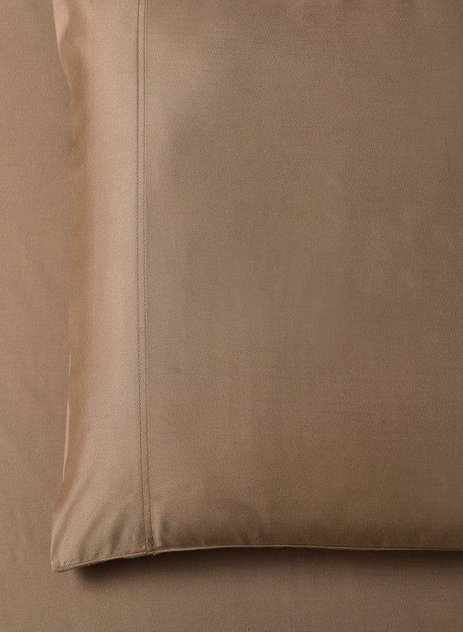 رويال هوتل بيدنج أغطية وسائد ABRIPEDIC من Royal Hotel Bedding، مصنوعة من فيسكوز الخيزران، طقم أغطية وسائد 600 خيط، أغطية وسائد ناعمة كالحرير، فيسكوز الخيزران، قطعتان، مقاس قياسي، لون بيج فاتح - Image 3