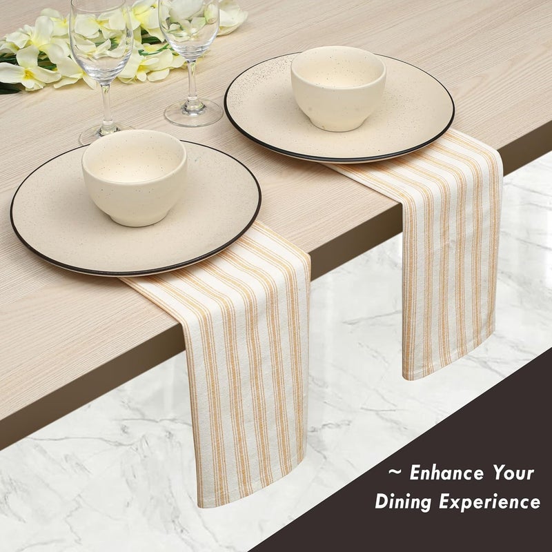 Native Fab 4 Pack Stripe Napkins  18x18 inches  100 Cotton Soft Absorbent Lightweight Durable Machine Washable Table Linen Napkins for Dinner Lunch Everday Use Weddings  Mustard Yellow - Image 5