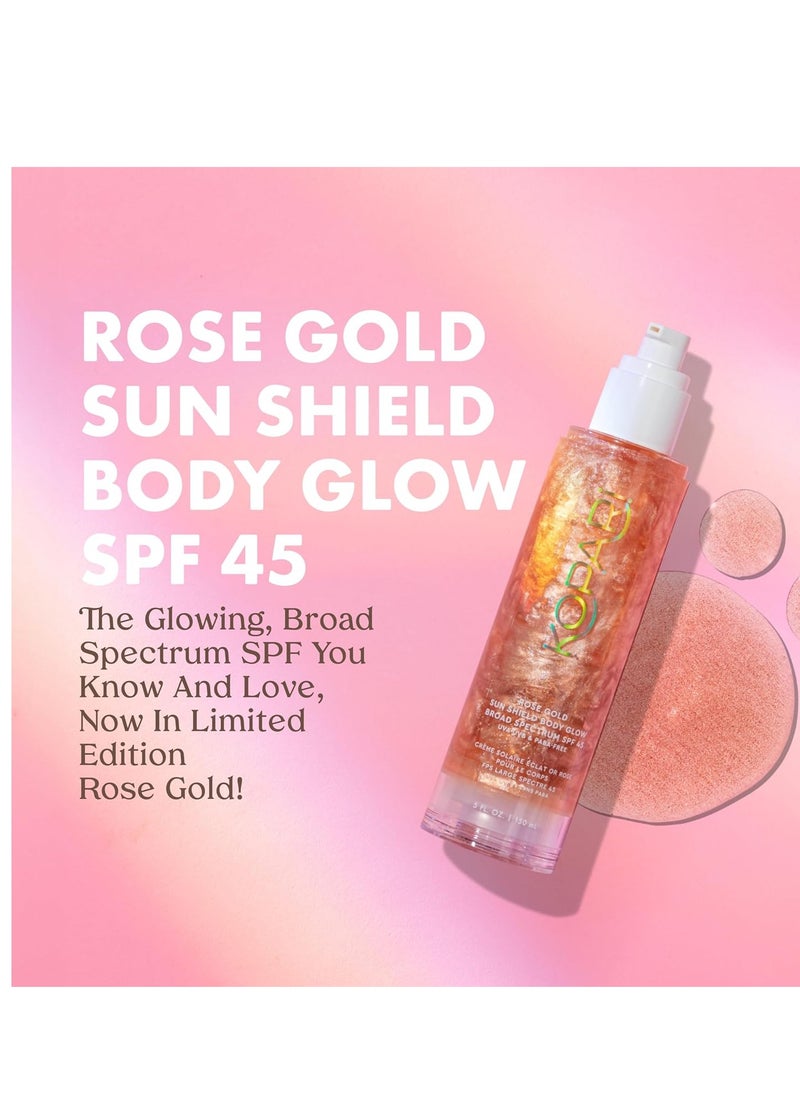 Kopari Kopari Sun Shield Body Glow - SPF 45 UV Protection Sunscreen Rose Gold Shimmer Mica - Sweat Resistant - Antioxidant Vitamin E Vegan Cruelty Free - Macadamia Hibiscus Avocado Coconut Oils 5oz  - Image 3